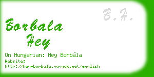 borbala hey business card